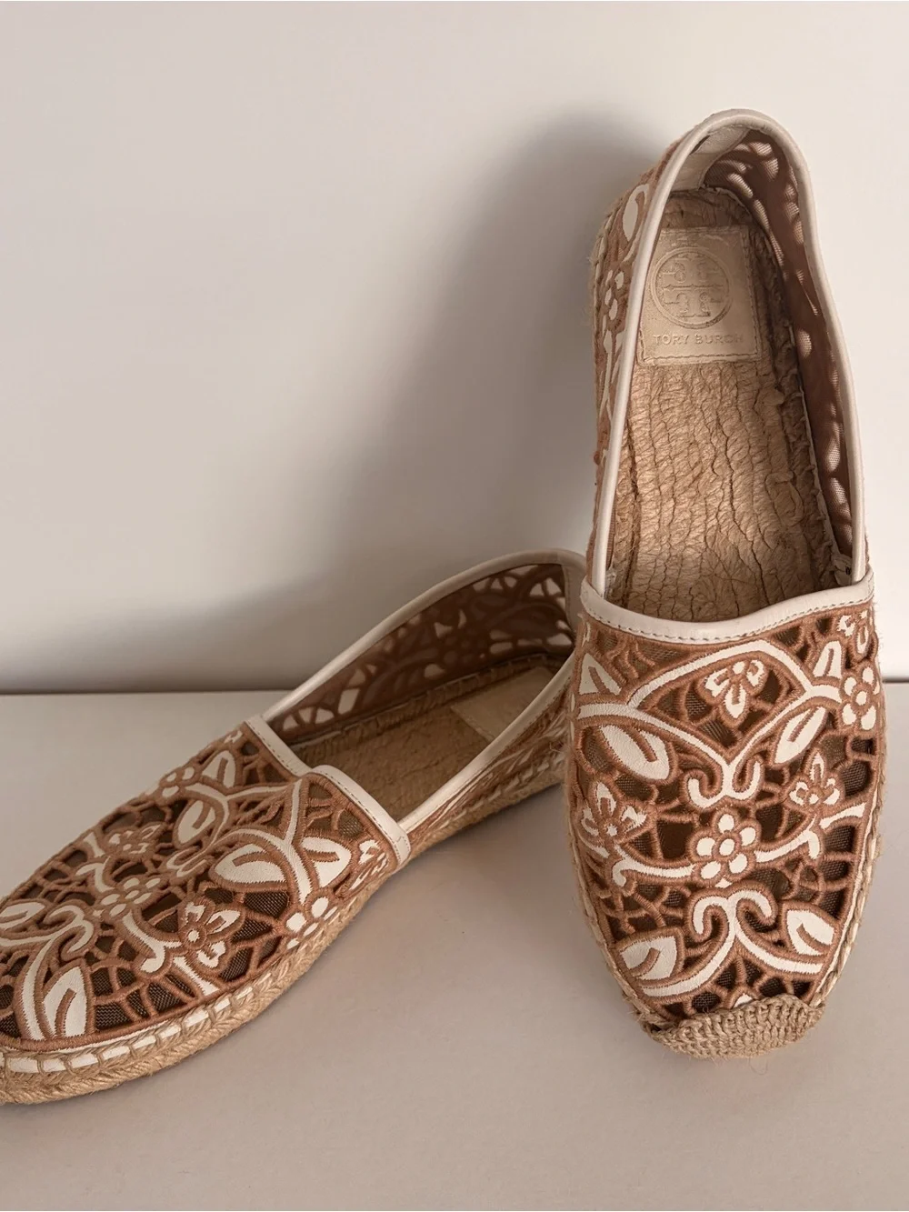 TORY BURCH Rhea Lace Espadrilles Size10